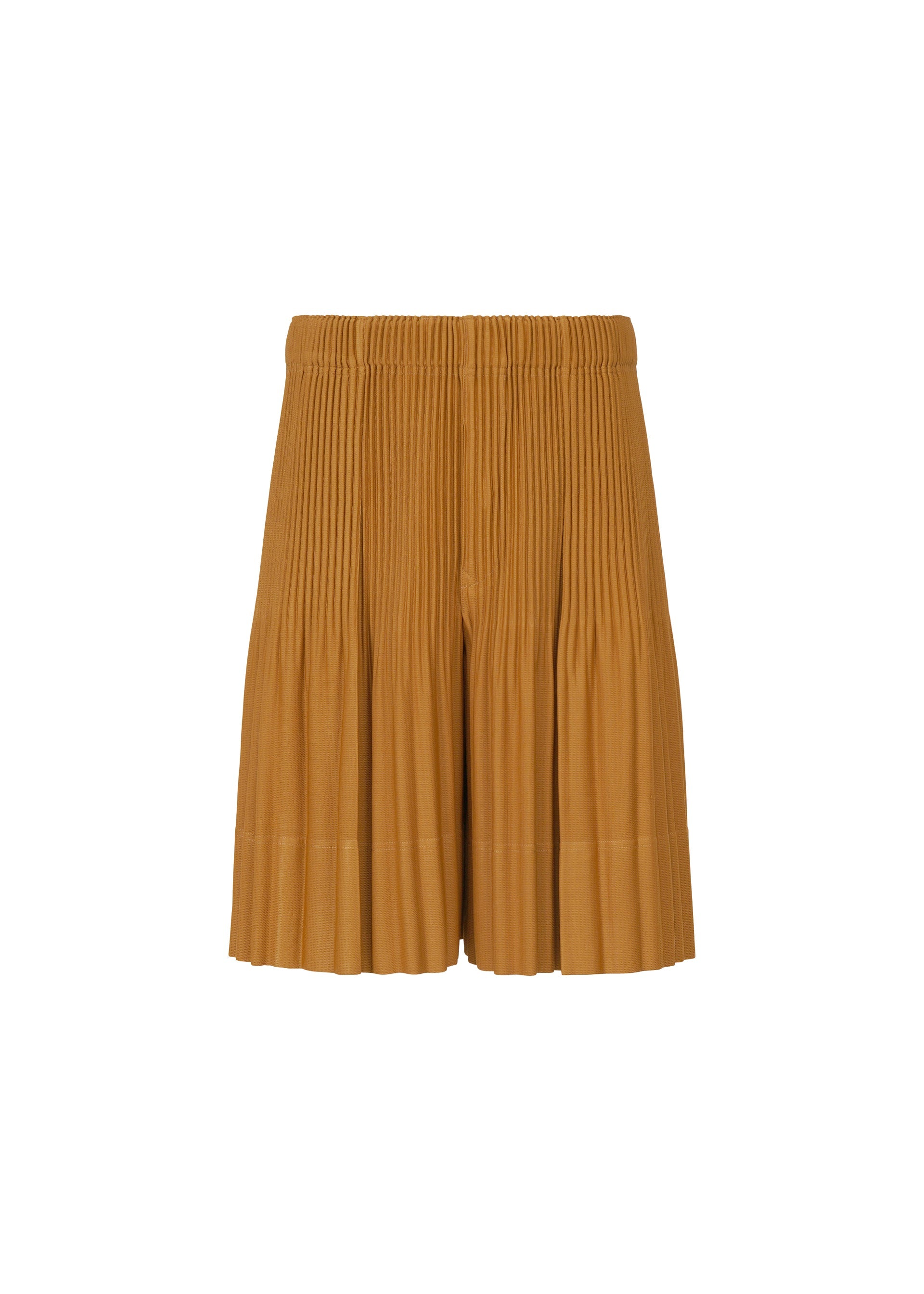 A product shot of the HOMME PLISSÉ ISSEY MIYAKE MONTHLY COLORS : JUNE trousers in venice boat brown.