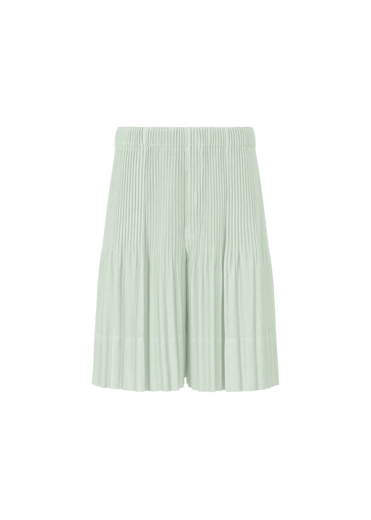 A product shot of the HOMME PLISSÉ ISSEY MIYAKE MONTHLY COLORS : JUNE trousers in boboli moss ash.