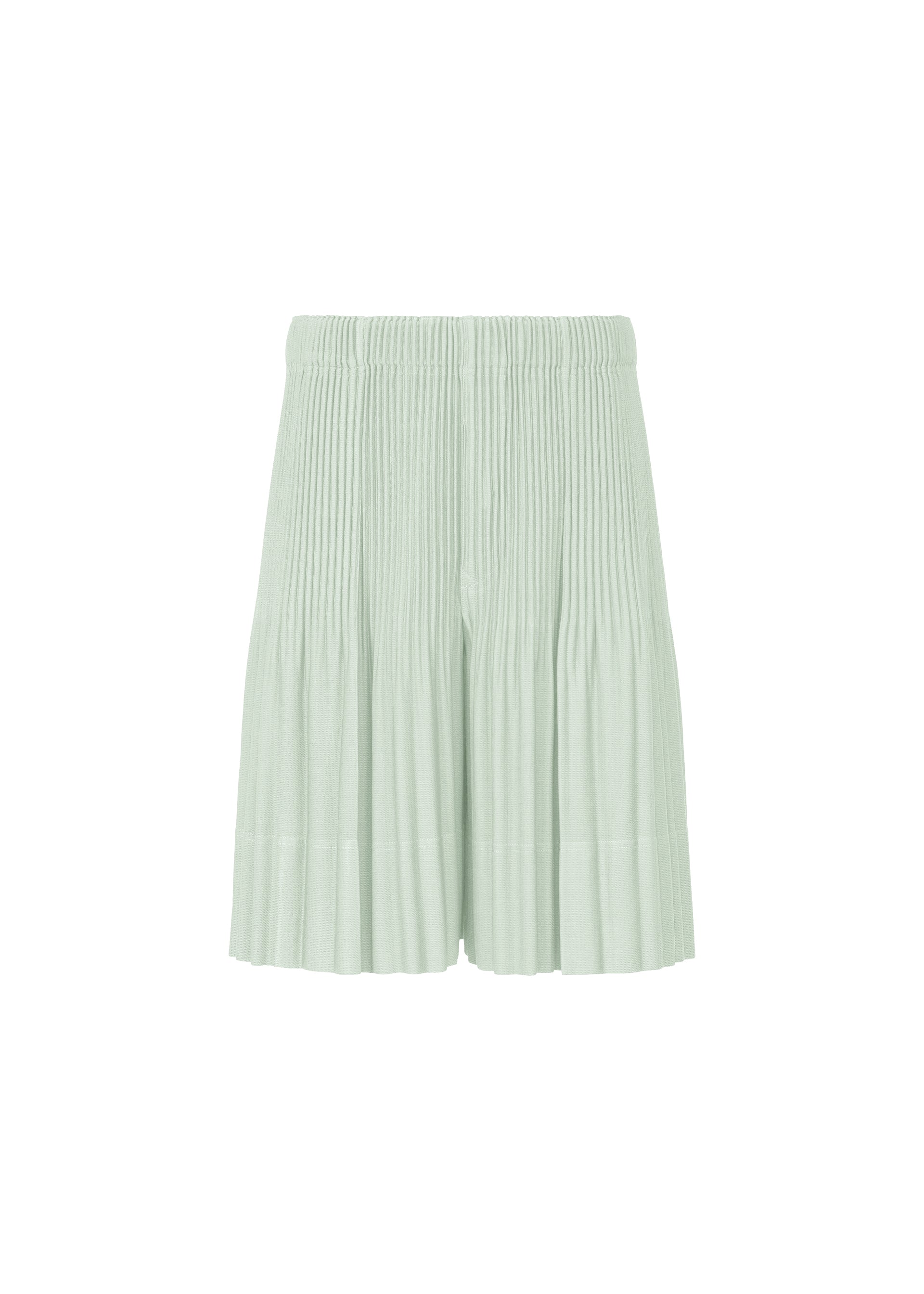 A product shot of the HOMME PLISSÉ ISSEY MIYAKE MONTHLY COLORS : JUNE trousers in boboli moss ash.