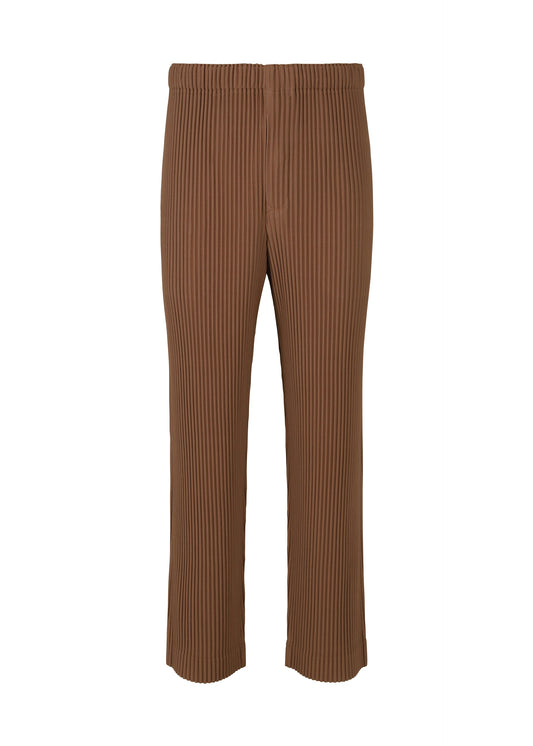 A product shot of the HOMME PLISSÉ ISSEY MIYAKE COLOR PLEATS 2 trousers in anchor brown (48).