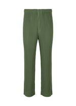 A product shot of the HOMME PLISSÉ ISSEY MIYAKE COLOR PLEATS 2 trousers in duomo door green (69).