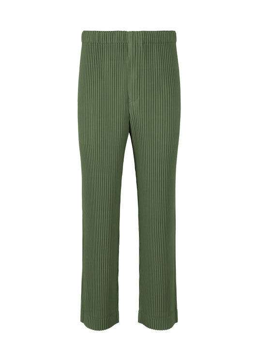 A product shot of the HOMME PLISSÉ ISSEY MIYAKE COLOR PLEATS 2 trousers in duomo door green (69).