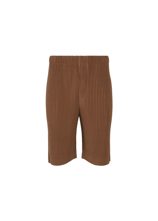 A product shot of the HOMME PLISSÉ ISSEY MIYAKE COLOR PLEATS 2 shorts in anchor brown (48).