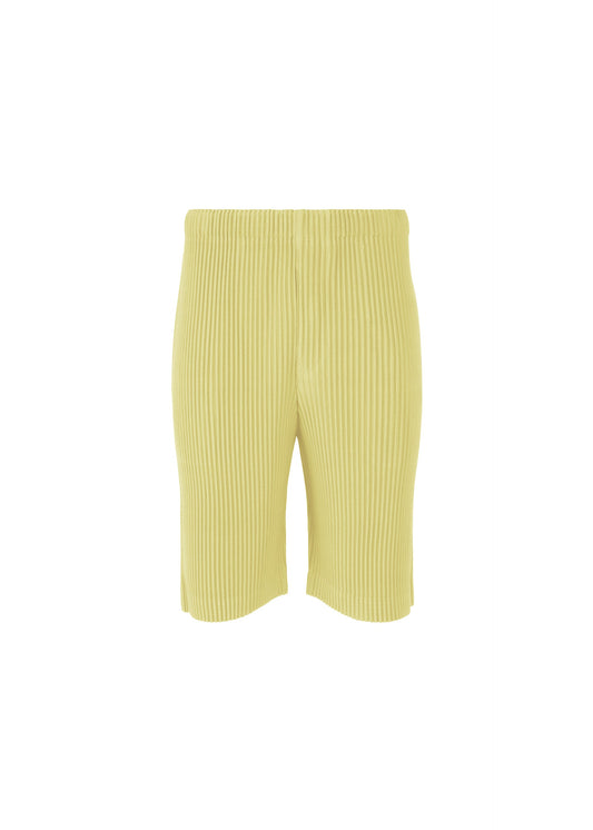 A product shot of the HOMME PLISSÉ ISSEY MIYAKE COLOR PLEATS 2 shorts in agave cream green (64).