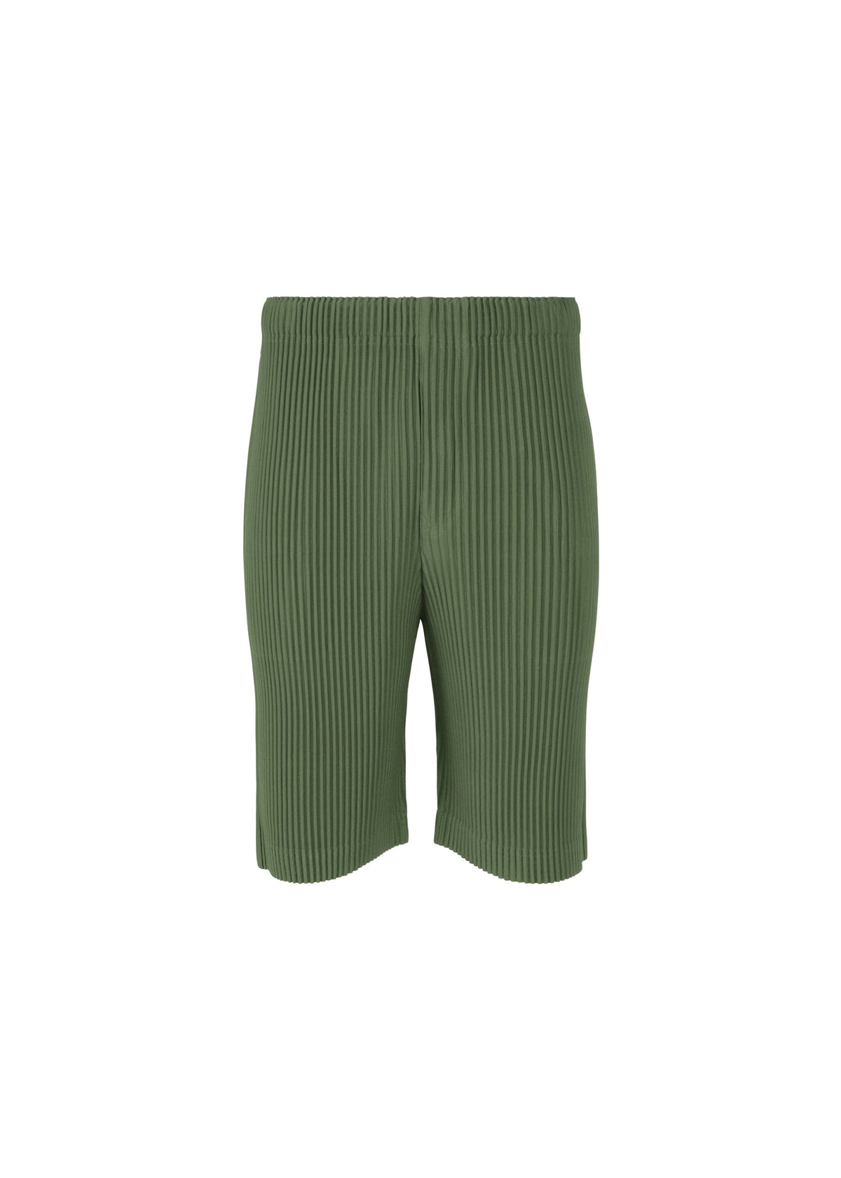 A product shot of the HOMME PLISSÉ ISSEY MIYAKE COLOR PLEATS 2 shorts in duomo door green (69).