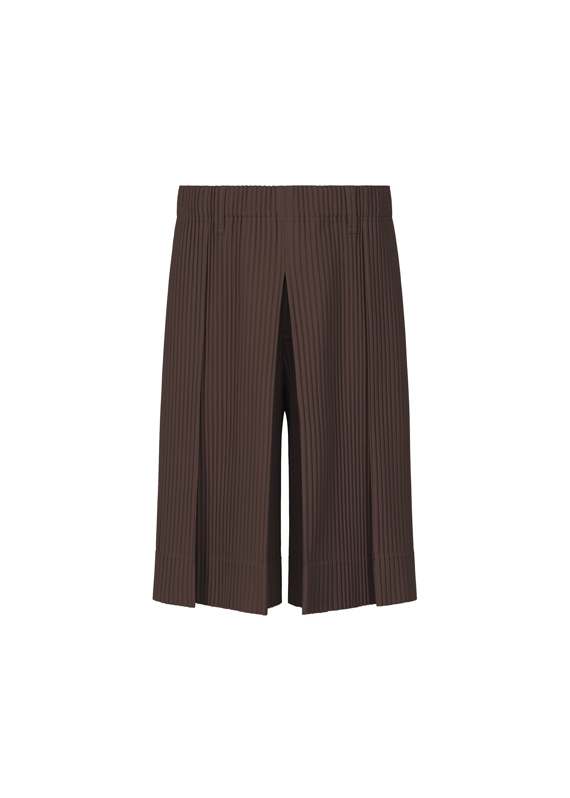 A product shot of the HOMME PLISSÉ ISSEY MIYAKE TAILORED PLEATS 2 trousers in aubergine black (18).