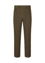 A product shot of the HOMME PLISSÉ ISSEY MIYAKE TAILORED PLEATS 3 trousers in genova metal ocher.