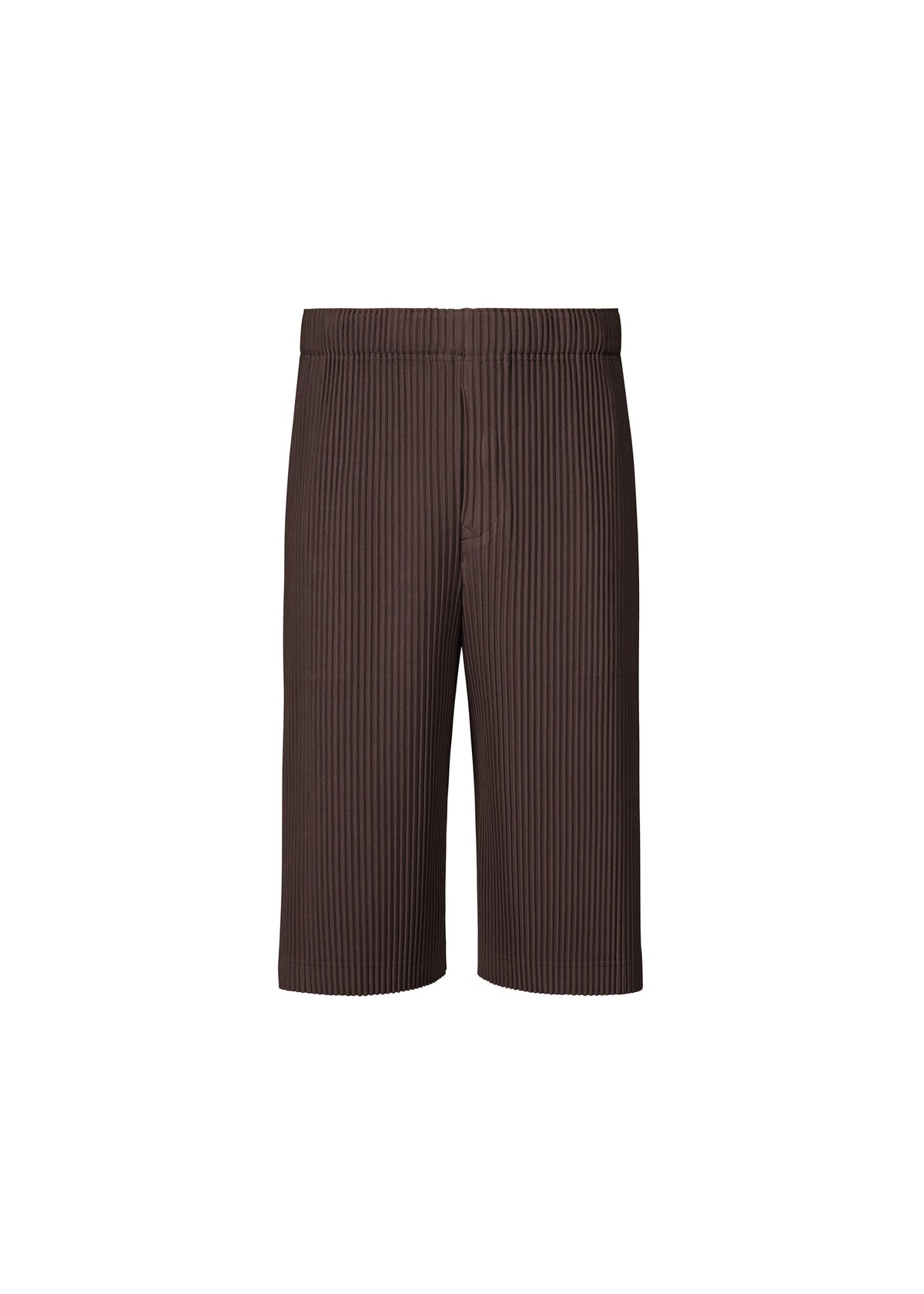 A product shot of the HOMME PLISSÉ ISSEY MIYAKE WEAR OR WRAP trousers in aubergine black (18).