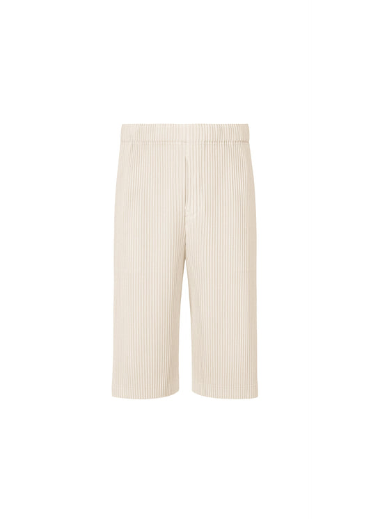 A product shot of the HOMME PLISSÉ ISSEY MIYAKE WEAR OR WRAP trousers in duomo beige (42).