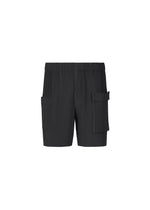 A product shot of the HOMME PLISSÉ ISSEY MIYAKE PAINTER'S GEAR trousers in black (15).