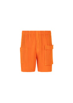 A product shot of the HOMME PLISSÉ ISSEY MIYAKE PAINTER'S GEAR trousers in florence orange (35).