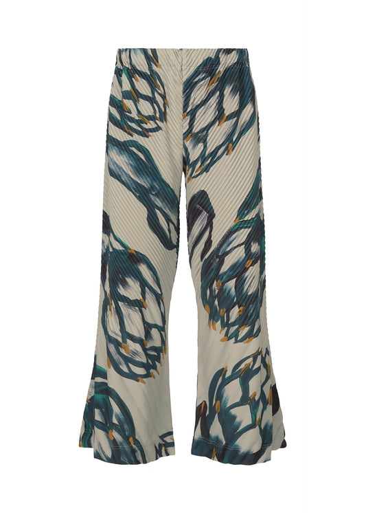 A product shot of the HOMME PLISSÉ ISSEY MIYAKE FRUITS & VEGETABLES trousers in grey (12).
