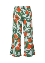 A detail shot of the HOMME PLISSÉ ISSEY MIYAKE FRUITS & VEGETABLES trousers.