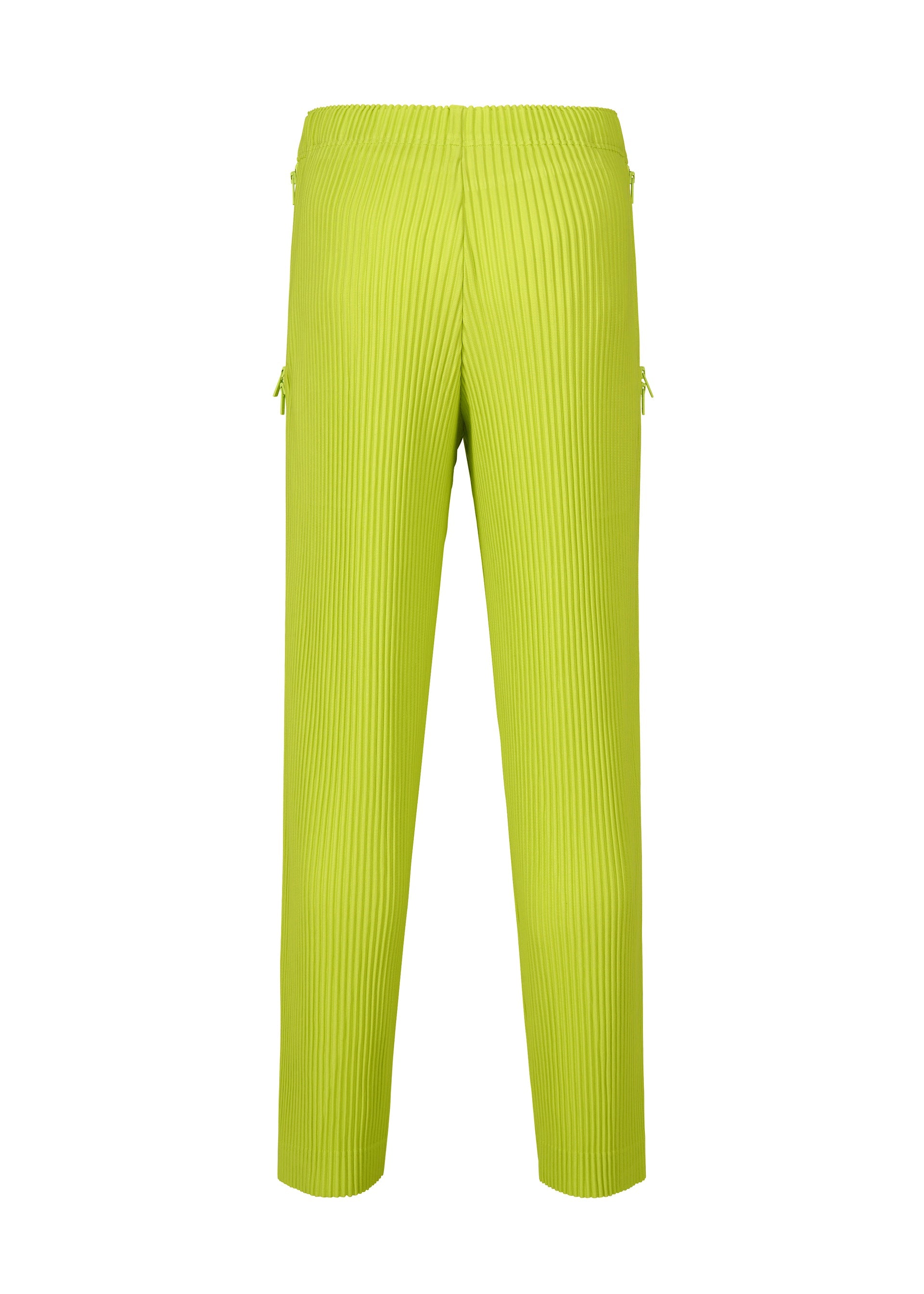 A detail shot of the HOMME PLISSÉ ISSEY MIYAKE MULTI-FASTENED trousers.