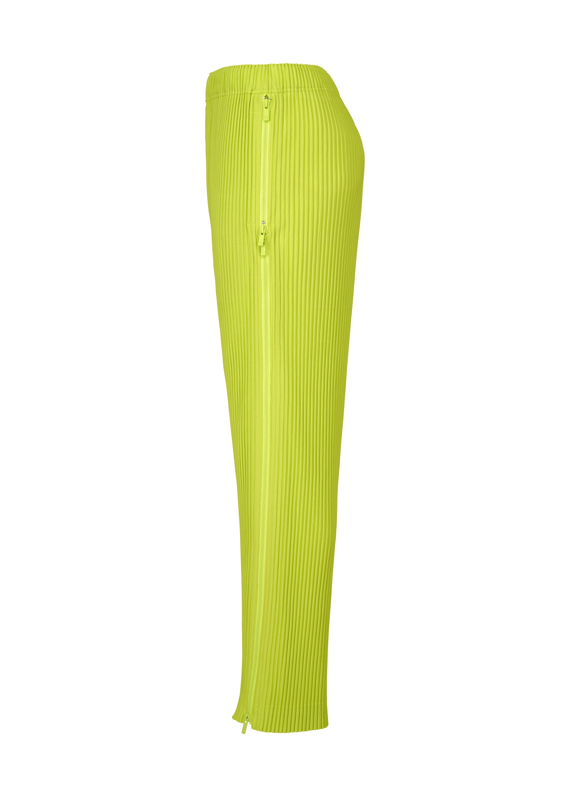 A detail shot of the HOMME PLISSÉ ISSEY MIYAKE MULTI-FASTENED trousers.