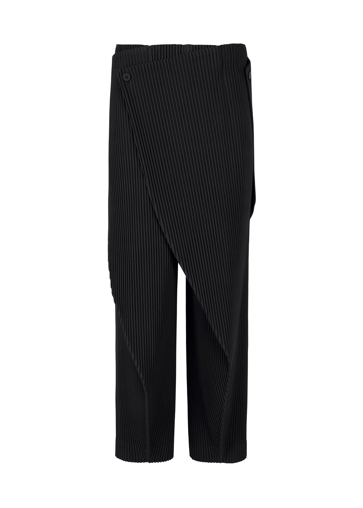 A product shot of the HOMME PLISSÉ ISSEY MIYAKE PLEATS BOTTOMS 1 clothing in black (15).