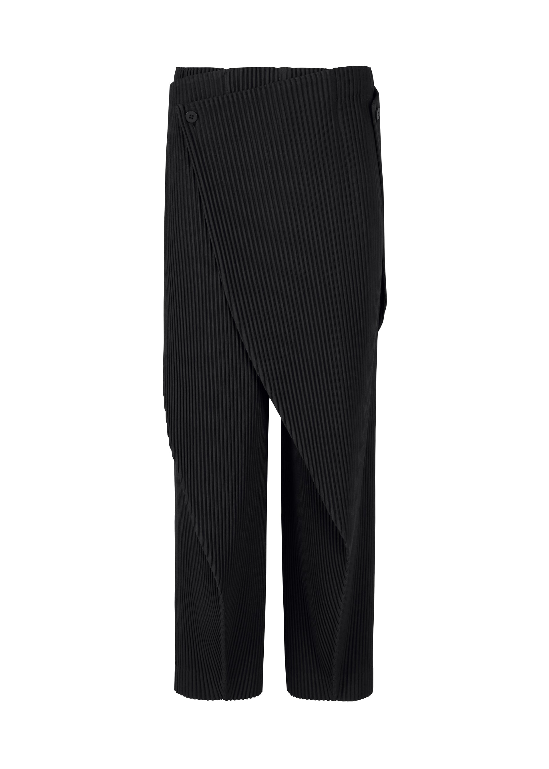 A product shot of the HOMME PLISSÉ ISSEY MIYAKE PLEATS BOTTOMS 1 clothing in black (15).