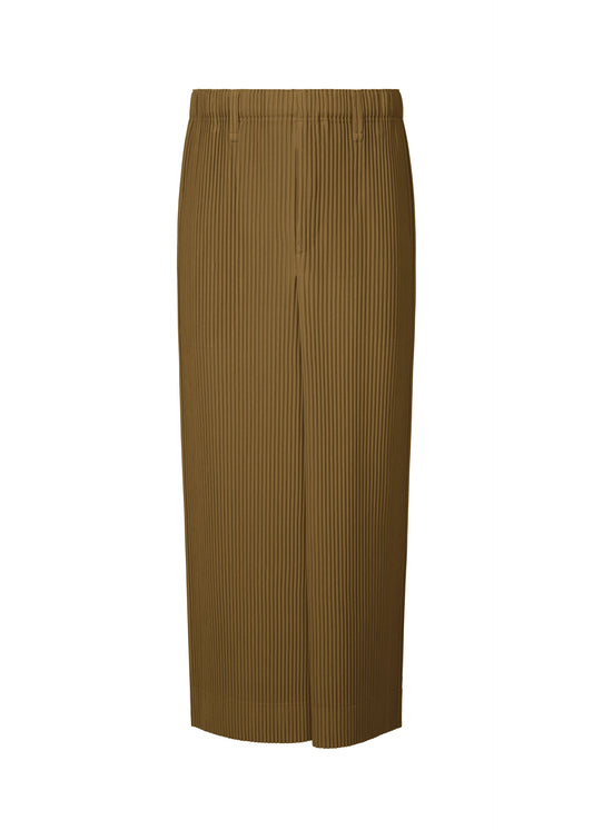 A product shot of the HOMME PLISSÉ ISSEY MIYAKE COLORFUL PLEATS BOTTOMS skirt in ct rock green.