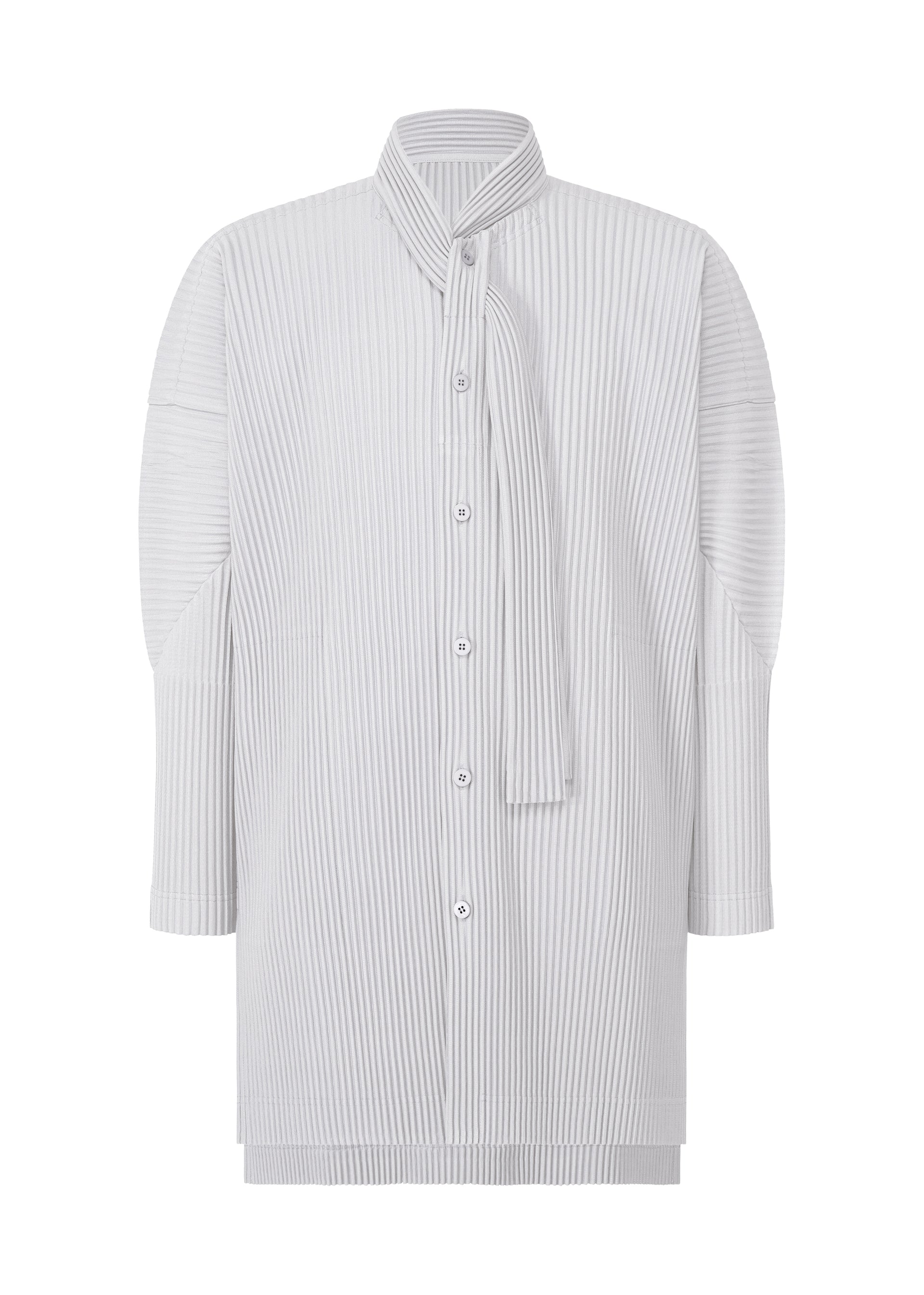 A product shot of the HOMME PLISSÉ ISSEY MIYAKE MONTHLY COLORS FEBRUARY shirt in manarola blue grey (71).