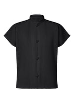A product shot of the HOMME PLISSÉ ISSEY MIYAKE MONTHLY COLORS APRIL shirt in black (15).