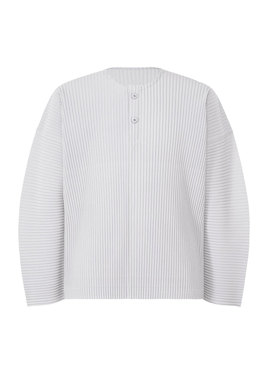 A product shot of the HOMME PLISSÉ ISSEY MIYAKE MONTHLY COLORS FEBRUARY top in manarola blue grey (71).