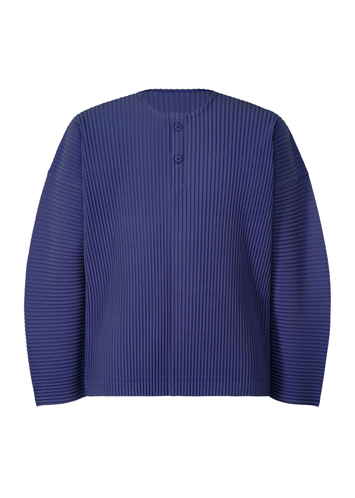 A product shot of the HOMME PLISSÉ ISSEY MIYAKE MONTHLY COLORS FEBRUARY top in portofino buoy blue (74).