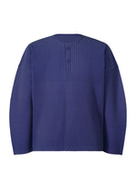 A product shot of the HOMME PLISSÉ ISSEY MIYAKE MONTHLY COLORS FEBRUARY top in portofino buoy blue (74).