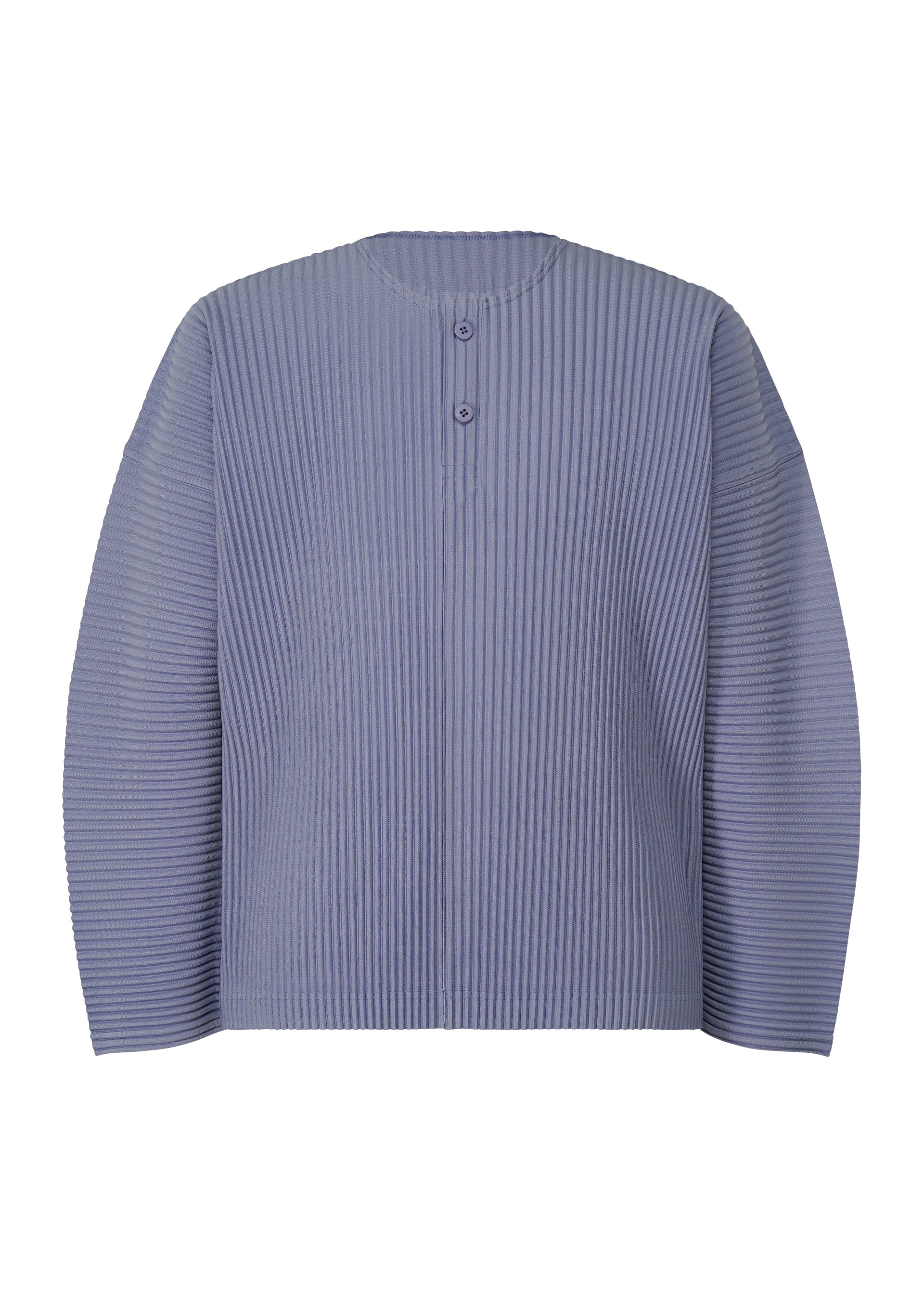 A product shot of the HOMME PLISSÉ ISSEY MIYAKE MONTHLY COLORS FEBRUARY top in manarola wall violet (80).