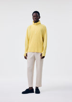 A model wears the HOMME PLISSÉ ISSEY MIYAKE MONTHLY COLORS MARCH top.
