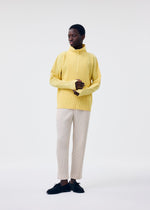 A model wears the HOMME PLISSÉ ISSEY MIYAKE MONTHLY COLORS MARCH top.