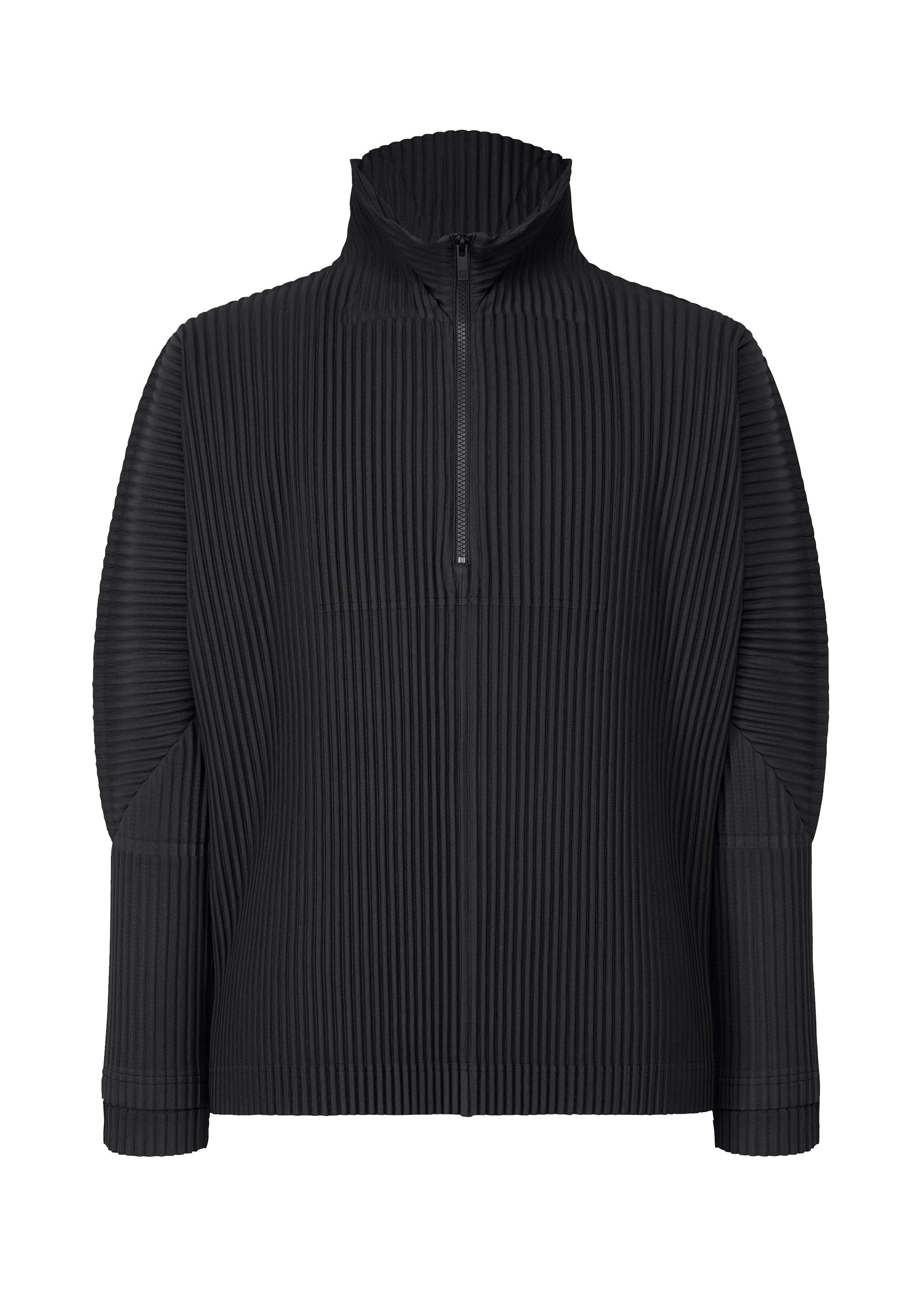 A product shot of the HOMME PLISSÉ ISSEY MIYAKE MONTHLY COLORS MARCH top in black (15).