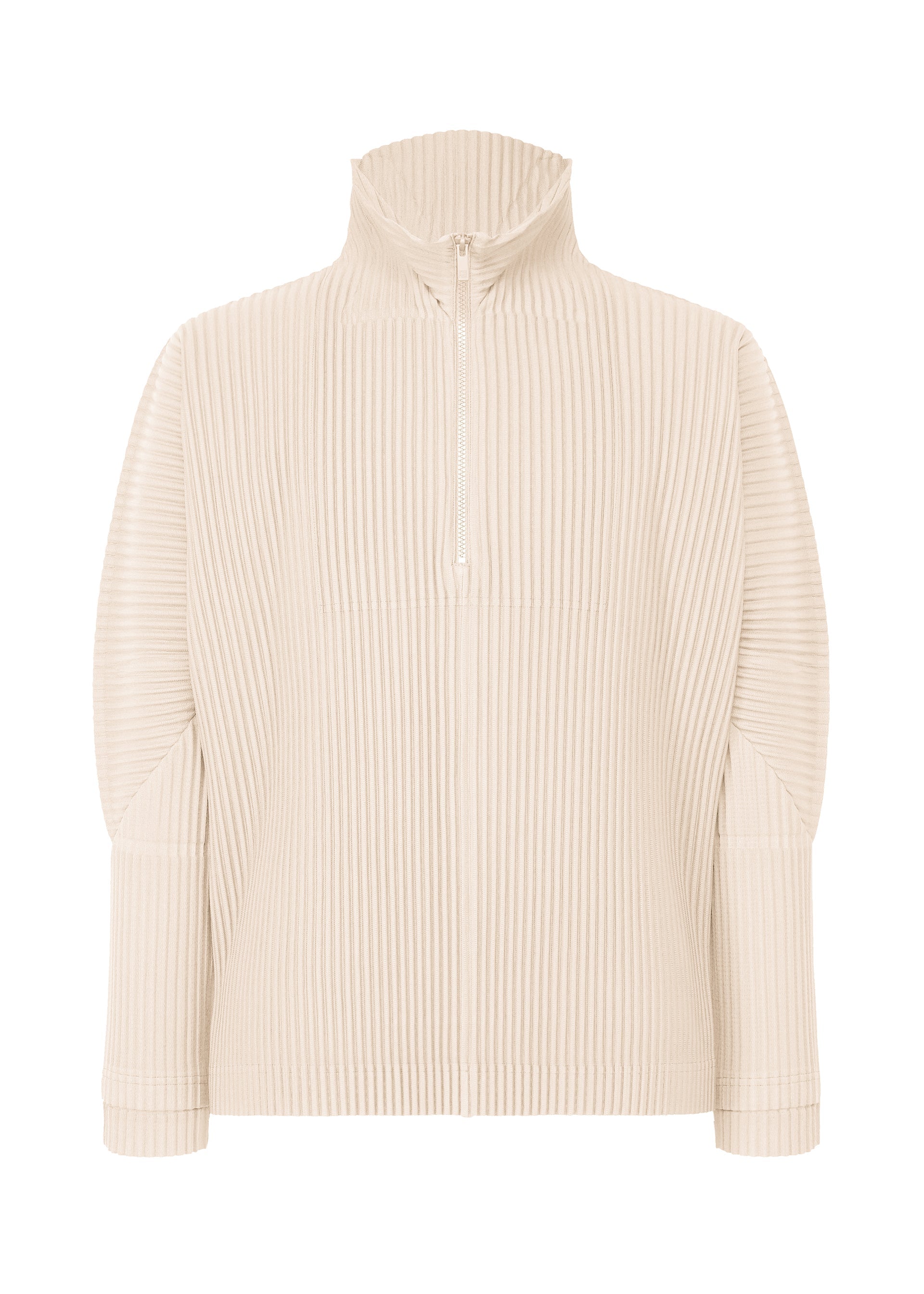 A product shot of the HOMME PLISSÉ ISSEY MIYAKE MONTHLY COLORS MARCH top in duomo beige (42).