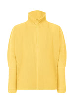 A product shot of the HOMME PLISSÉ ISSEY MIYAKE MONTHLY COLORS MARCH top in agave yellow (54).
