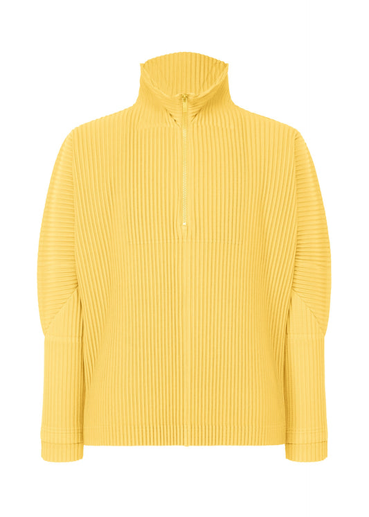 A product shot of the HOMME PLISSÉ ISSEY MIYAKE MONTHLY COLORS MARCH top in agave yellow (54).