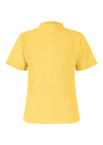 A product shot of the HOMME PLISSÉ ISSEY MIYAKE MONTHLY COLORS MARCH top in agave yellow (54).
