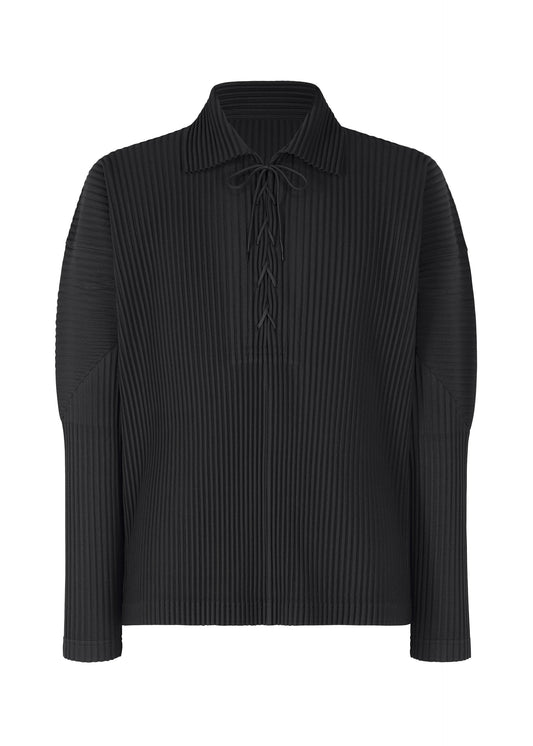 A product shot of the HOMME PLISSÉ ISSEY MIYAKE MONTHLY COLORS MAY top in black (15).