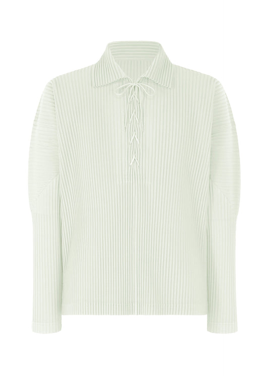 A product shot of the HOMME PLISSÉ ISSEY MIYAKE MONTHLY COLORS MAY top in duomo green (60).