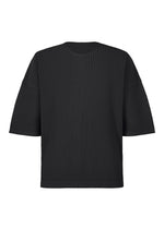 A product shot of the HOMME PLISSÉ ISSEY MIYAKE MONTHLY COLORS MAY top in black (15).