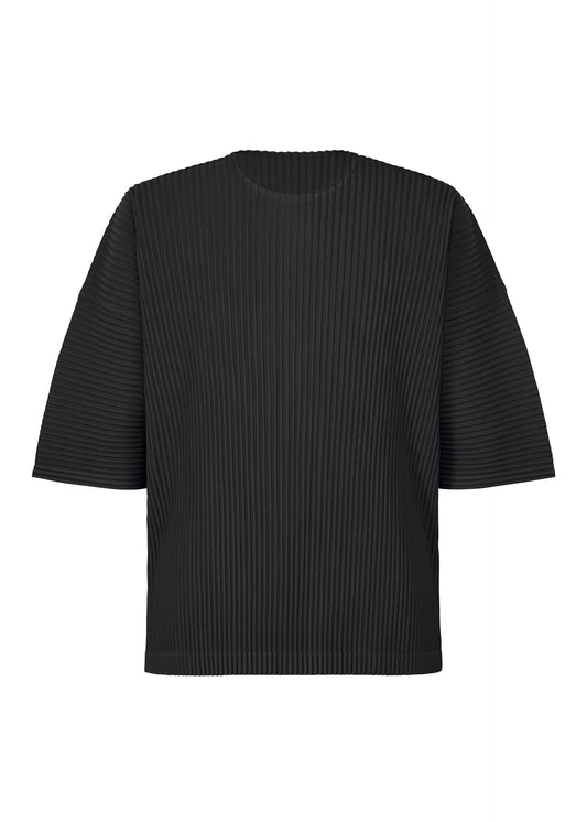 A product shot of the HOMME PLISSÉ ISSEY MIYAKE MONTHLY COLORS MAY top in black (15).