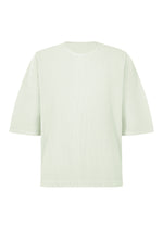 A product shot of the HOMME PLISSÉ ISSEY MIYAKE MONTHLY COLORS MAY top in duomo green (60).
