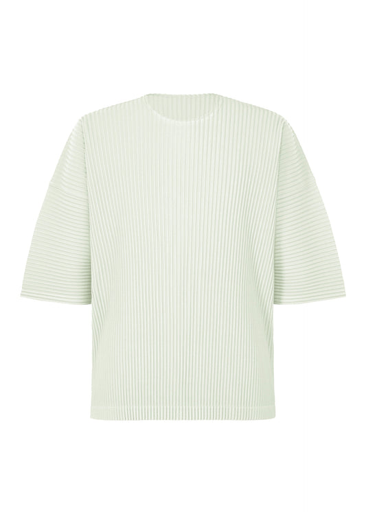 A product shot of the HOMME PLISSÉ ISSEY MIYAKE MONTHLY COLORS MAY top in duomo green (60).