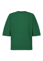 A product shot of the HOMME PLISSÉ ISSEY MIYAKE MONTHLY COLORS MAY top in portofino fence green (67).