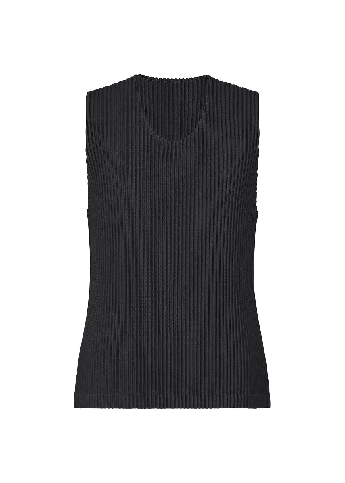 A product shot of the HOMME PLISSÉ ISSEY MIYAKE MONTHLY COLORS : JUNE top in black.