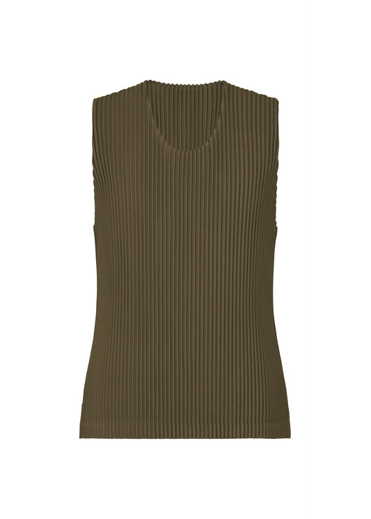 A product shot of the HOMME PLISSÉ ISSEY MIYAKE MONTHLY COLORS : JUNE top in genova metal ocher.
