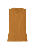 A product shot of the HOMME PLISSÉ ISSEY MIYAKE MONTHLY COLORS : JUNE top in venice boat brown.
