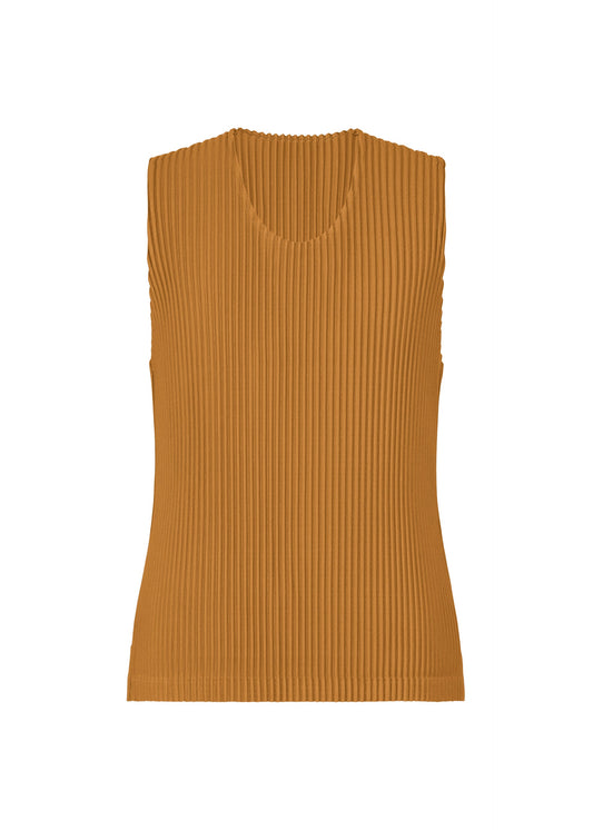 A product shot of the HOMME PLISSÉ ISSEY MIYAKE MONTHLY COLORS : JUNE top in venice boat brown.