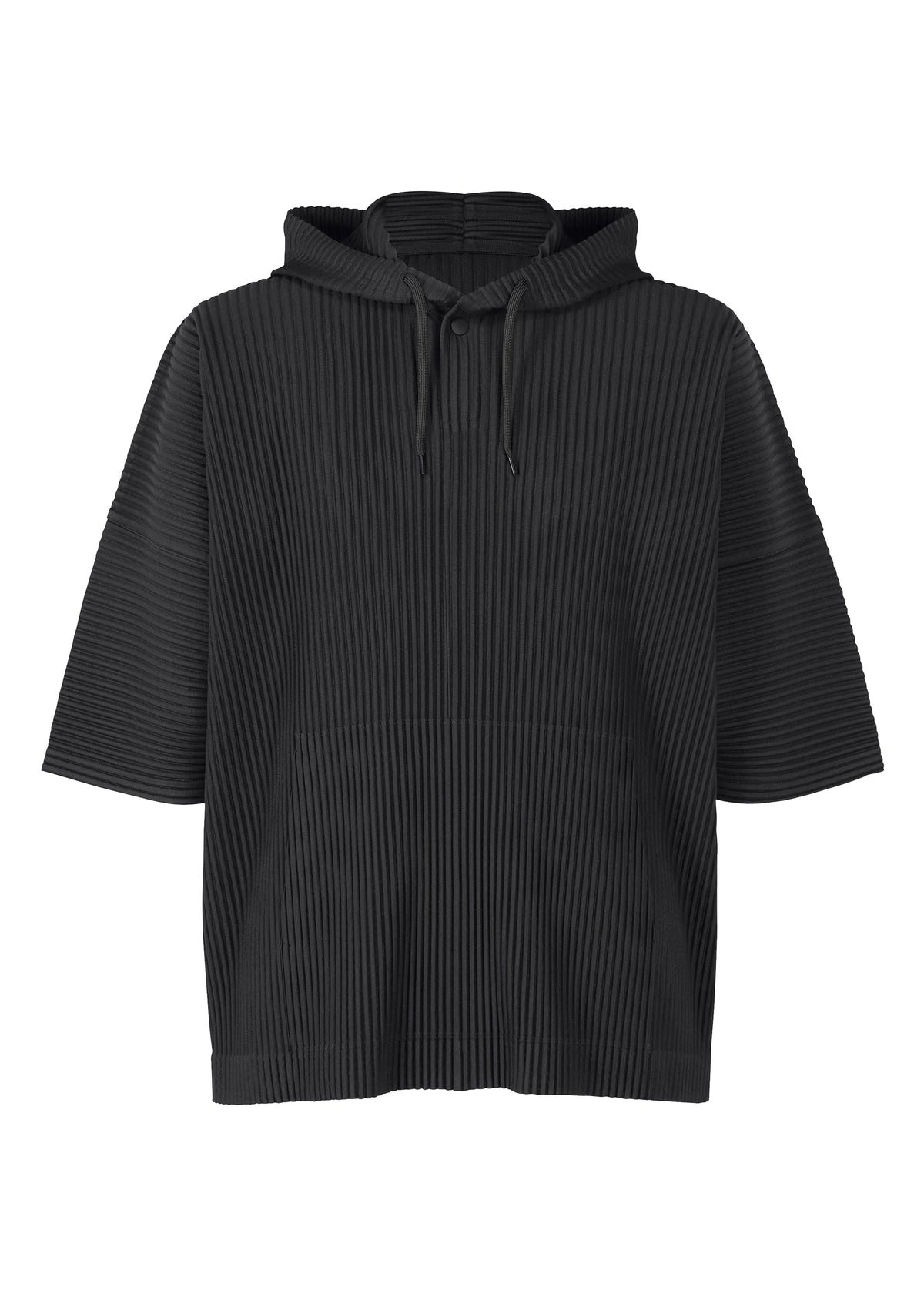 A product shot of the HOMME PLISSÉ ISSEY MIYAKE MONTHLY COLORS : JUNE top in black.