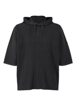 A product shot of the HOMME PLISSÉ ISSEY MIYAKE MONTHLY COLORS : JUNE top in black.