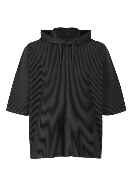 A product shot of the HOMME PLISSÉ ISSEY MIYAKE MONTHLY COLORS : JUNE top in black.
