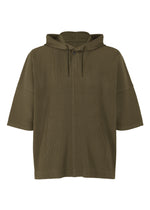 A product shot of the HOMME PLISSÉ ISSEY MIYAKE MONTHLY COLORS : JUNE top in genova metal ocher.
